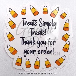 Treats Simply Treats! Thank You For Your Order!- 2" (inches) (48ct.) [GD170-48]